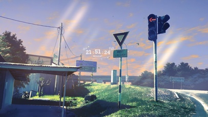 唯美治愈日系乡村黄昏小路