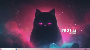夜景猫咪桌面主题
