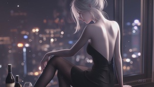 夜晚都市性感美女背影【禁转】
