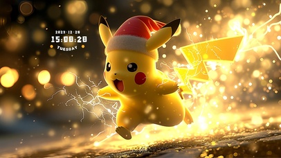 一路火花带闪电的皮卡丘