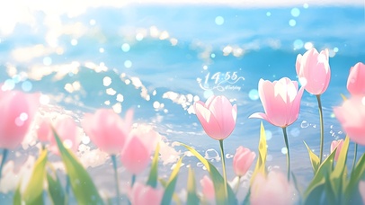 4K 唯美透亮郁金香