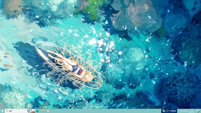 清澈的湖中荡漾