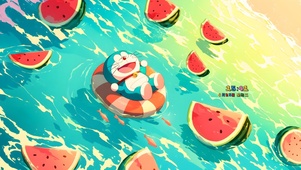 夏日泳池叮当猫