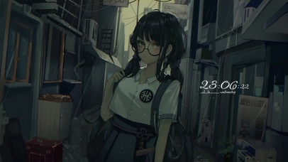 4K雨天街道女孩