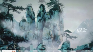 国风山水插画-桌面主题