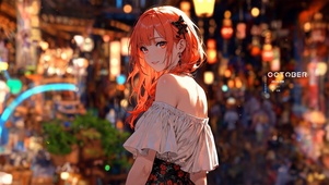 唯美红发少女