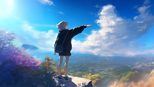 唯美山野少女