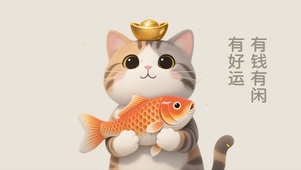 猫咪招财好运壁纸