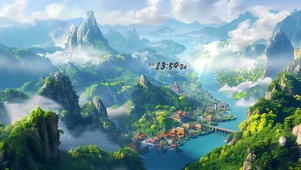 云雾群山环绕