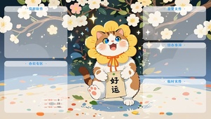 花喵送好运（分区桌面）