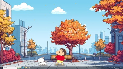 悠闲遛狗蜡笔小新主题