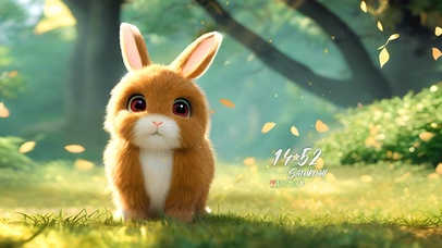 超萌草地小兔
