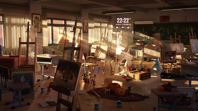 4K凌乱的美术画室