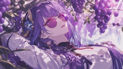 浪漫树下眼镜少女