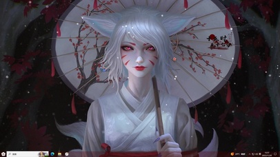 古风白狐主题壁纸