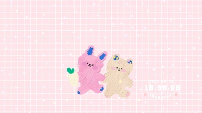 可爱粉色油画风小伙伴