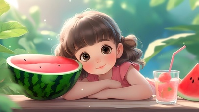 二次元夏日小女孩的悠闲时光