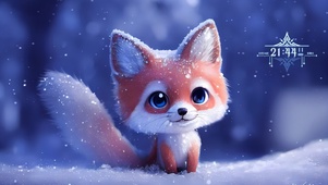 雪地可爱小狐狸