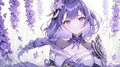 唯美紫藤花下雷神