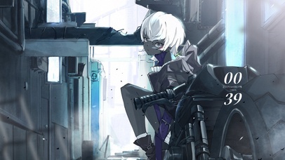 超A机车白发少女