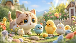 猫咪和小鸡