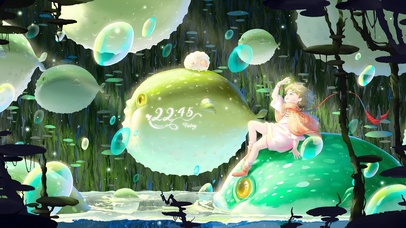 唯美清新治愈河豚男孩