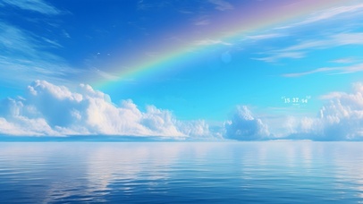 彩虹白云大海