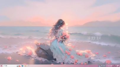 海边玫瑰花女孩