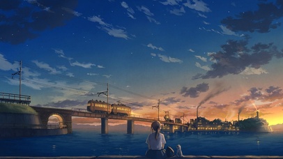 一人一猫一海边