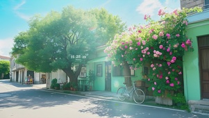清新夏日街道