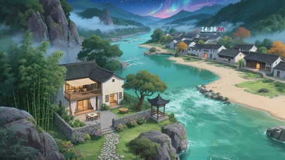 静谧迷雾河谷庭院