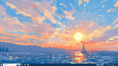 海上夕阳