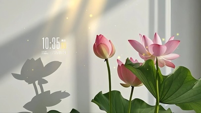 纯白色高级氛围荷花壁纸