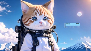 登山的猫咪
