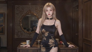 金发旗袍美女