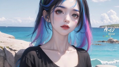 海边清纯美少女