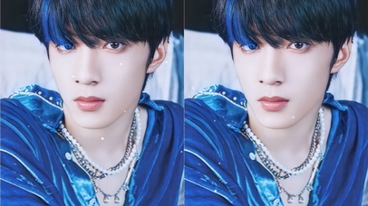 刘耀文 蓝色丝绒  眸光流转