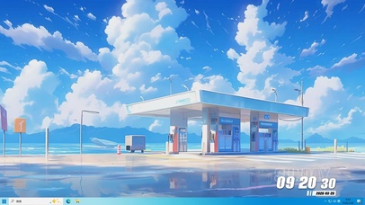 海景加油站桌面主题