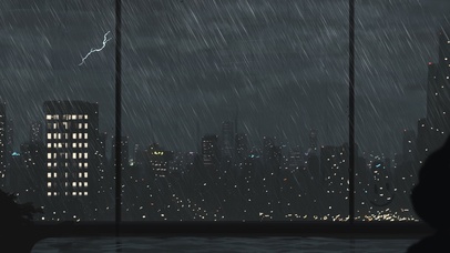 雷雨天的落地窗外