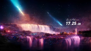 4K唯美治愈浪漫星空瀑布
