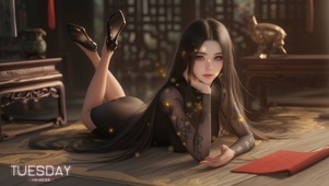 扇影摇红入夜凉