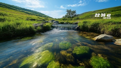 蓝天白云青山绿草流水