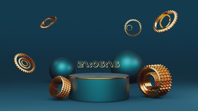 简约清新黄金齿轮