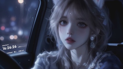 唯美车中靓丽少女