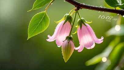 小清新粉可爱铃铛花