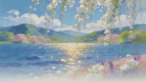 春湖见花，治愈满心