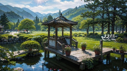 4K唯美护眼园林风景