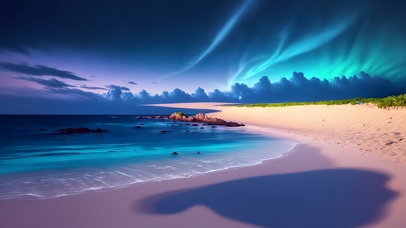 4K高清海面极光风景壁纸