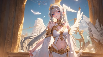 4k白毛金色大天使美少女