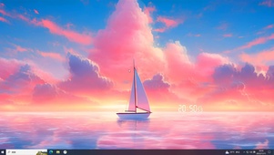 粉色大海帆船